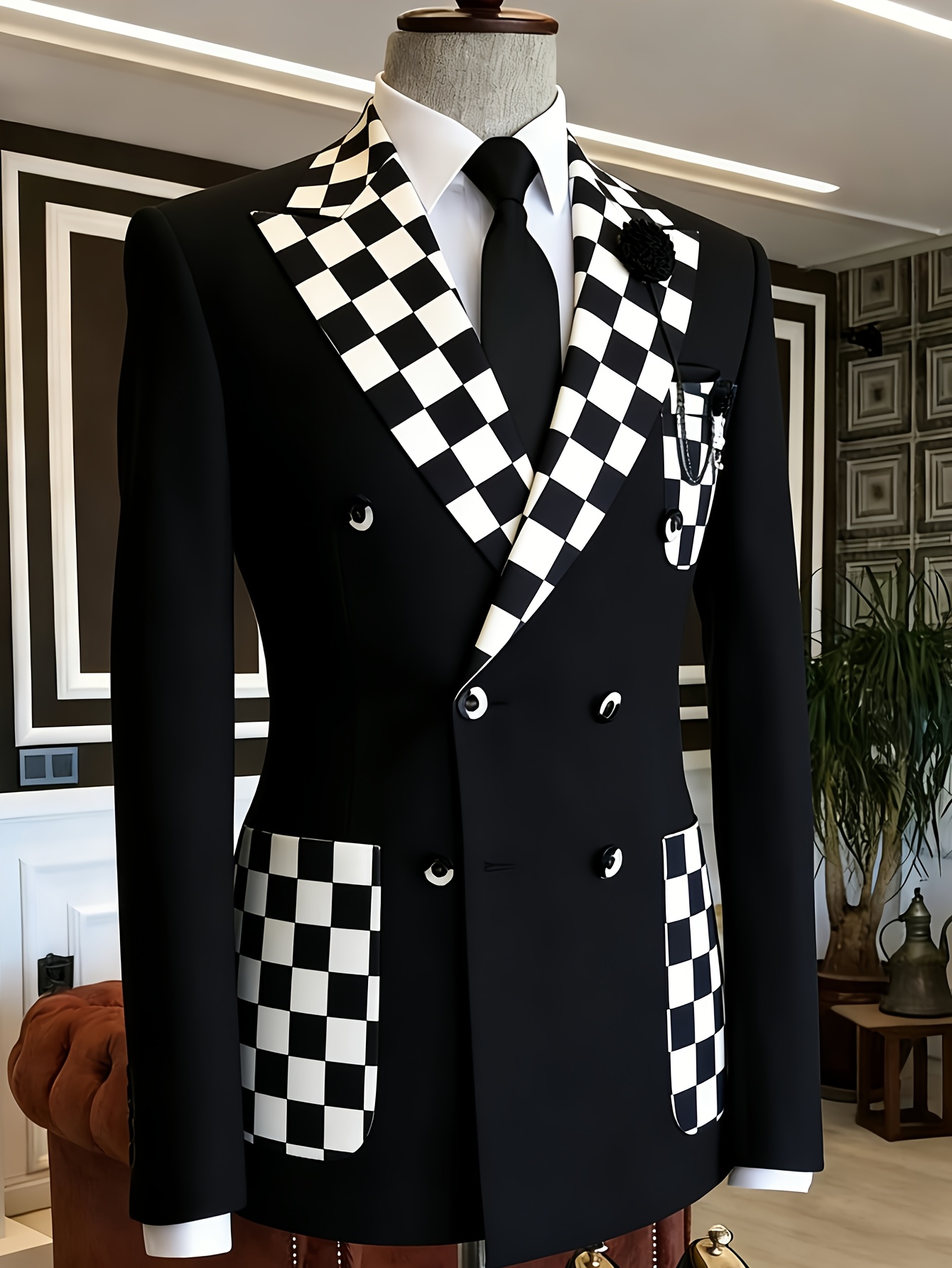 Jack Men'S Grooming - Blazer Masculino Preto de Abotoamento Duplo