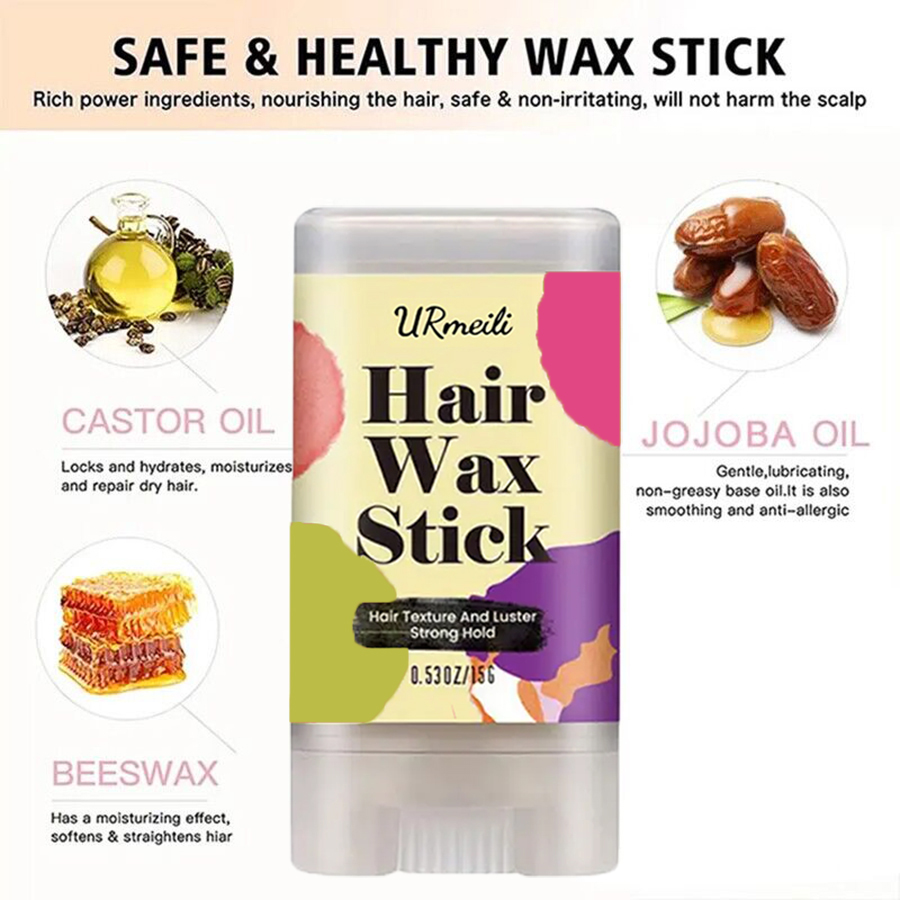 Cera em bastão para cabelo, co - Hair Wax Stick avaliação e preço